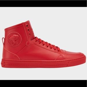 SOLD! New $895 Versace Red Leather Medusa High Top